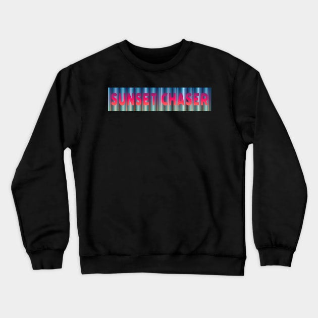 Sunset Chaser | Hot Pink and Blue Crewneck Sweatshirt by TheJadeCat